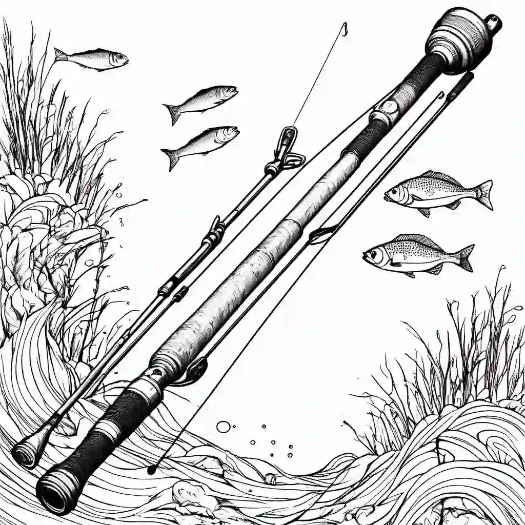 Fishing Rod coloring pages